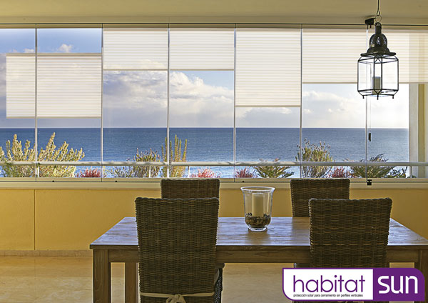 cortinas en un cerramiento