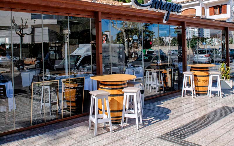 cerramiento de terraza en un restaurante