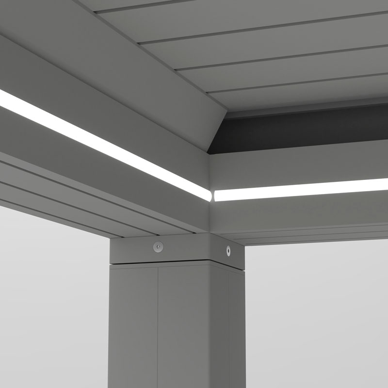 configuración del techo con portería para terraza o porche